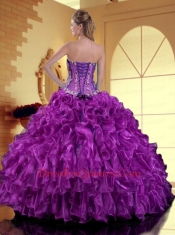 Brand New Sweetheart Purple Quinceanera Dresses with Appliques and Ruffles