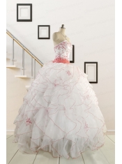 2015 Pretty Quinceanera Dresses with Appliques and Belt
