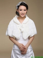 Fold-over Collar Special Occasion Rabbit Fur Shawls