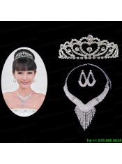 Luxurious Rhinestone Ladies' Jewelry Set Including  Necklace And Tiara