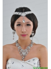 Shining Rhinestones Alloy Necklace And Earrings Jewelry Set