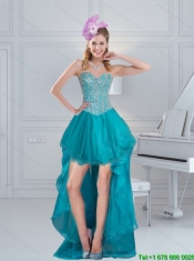 Turquoise Sweetheart Beaded Christmas Party Dresses for 2015