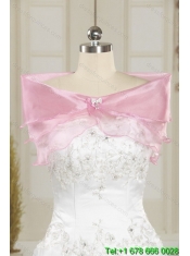 Custom Made Rose Pink Quinceanera Dress with Appliques and Rolling Flowers