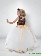 Lovely Ball Gown Camo Flower Girl Dresses with Bowknot