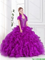 2016 New Arrivals Halter Top Ruffles Quinceanera Gowns with Ruffles