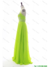 Pretty  Brand New Halter Top Spring Green Long Prom Dresses with Beading
