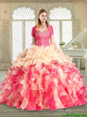 Latest Floor Length Quinceanera Dresses with Beading and Pick Ups