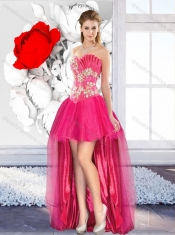 High Low Beaded 2016 Dama Dresses with A Line