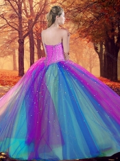 Custom Designed Multi Color Sweet 16 Dress with Beading