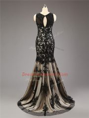 Black Dress for Prom Sweetheart Sleeveless Brush Train Zipper