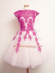 Multi-color Sleeveless Tulle Lace Up Quinceanera Dama Dress for Prom and Party and Wedding Party