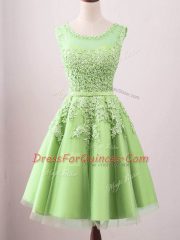 Perfect Sleeveless Knee Length Lace Lace Up Quinceanera Court of Honor Dress with