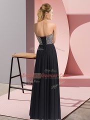 Glittering Brown Sleeveless Chiffon Lace Up Evening Dress for Prom and Party