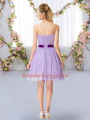 Delicate Chiffon Sleeveless Mini Length Quinceanera Dama Dress and Belt