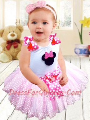 Cute Pink Tulle Scoop Bowknot Little Girl Dress for 2014
