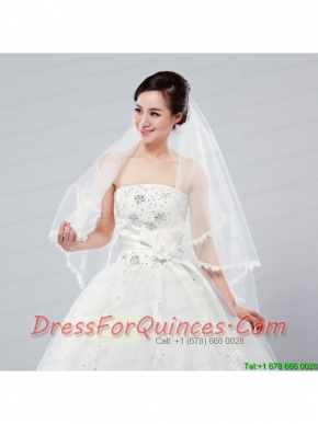Graceful One-Tier Lace Edge Elbow Veils for Wedding Party