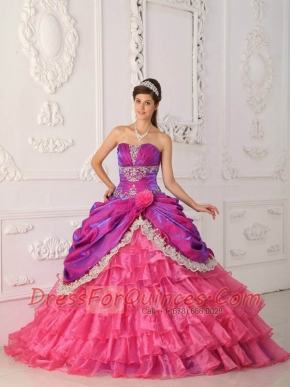 Spring Quinceanera Dresses Lace and Appliques Ball Gown Fuchsia