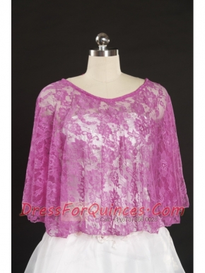2015 Popular Pink Beading Wraps with Lace