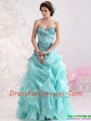 2015 Wholesale Sweetheart Floor Length Quinceanera Dresses with Appliques
