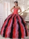 2014 One Shoulder Beading And RufflesMulti-colored Ball Gown Beautiful Quinceanera Dress 2014 One Shoulder Beading And RufflesMulti-colored Ball Gown Beautiful Quinceanera Dress