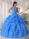 Off The Shoulder Blue Taffeta and Organza Beautiful Quinceanera Dress In Spring And Winter Off The Shoulder Blue Taffeta and Organza Beautiful Quinceanera Dress In Spring And Winter