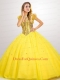 Fashionable Beaded Decorate Quinceanera Dress in Yellow for 2015 Fashionable Beaded Decorate Quinceanera Dress in Yellow for 2015