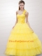The Brand New Style Yellow Quinceanera Dresses with Beading and Ruffles For 2015 The Brand New Style Yellow Quinceanera Dresses with Beading and Ruffles For 2015