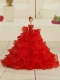 Pretty Bowknot Organza Barbie Doll Dress in Red Pretty Bowknot Organza Barbie Doll Dress in Red
