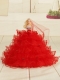 Red Bowknot Organza Barbie Doll Dress Red Bowknot Organza Barbie Doll Dress