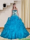 Perfect Baby Blue Quince Dresses with Ruffles and Sequins for 2015 Perfect Baby Blue Quince Dresses with Ruffles and Sequins for 2015