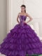 2015 Pretty Purple Quinceanera Dress with Ruffled Layers and Beading 2015 Pretty Purple Quinceanera Dress with Ruffled Layers and Beading