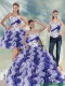 2015 Pretty White and Purple Quinceanera Dress with Ruffles and Beading 2015 Pretty White and Purple Quinceanera Dress with Ruffles and Beading