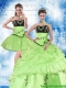 Pretty Embroidery and Pick-ups Spring Green Quinceanera Dress for 2015 Pretty Embroidery and Pick-ups Spring Green Quinceanera Dress for 2015