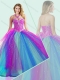 Big Puffy Beaded 15th Birthday Dress in Multi Color