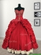 Comfortable Red Big Puffy Quinceanera Dress with Beading and Pick Ups Comfortable Red Big Puffy Quinceanera Dress with Beading and Pick Ups