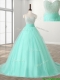 Wonderful A Line Beading Sweet 16 Dress with Brush Train Wonderful A Line Beading Sweet 16 Dress with Brush Train