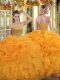 Nice Orange Lace Up Sweet 16 Dresses Beading and Ruffles Sleeveless Floor Length
