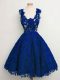 Royal Blue Straps Lace Up Lace Quinceanera Court Dresses Sleeveless Royal Blue Straps Lace Up Lace Quinceanera Court Dresses Sleeveless