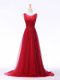 Sleeveless Brush Train Lace and Appliques Lace Up Prom Dress Sleeveless Brush Train Lace and Appliques Lace Up Prom Dress