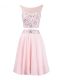 Trendy Organza Scoop Sleeveless Zipper Beading in Baby Pink Trendy Organza Scoop Sleeveless Zipper Beading in Baby Pink