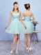 Top Selling Sweetheart Sleeveless Quinceanera Court of Honor Dress Mini Length Appliques Aqua Blue Tulle Top Selling Sweetheart Sleeveless Quinceanera Court of Honor Dress Mini Length Appliques Aqua Blue Tulle