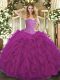 Tulle Sleeveless Floor Length Quinceanera Dresses and Beading and Ruffles Tulle Sleeveless Floor Length Quinceanera Dresses and Beading and Ruffles