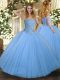 Colorful Aqua Blue Ball Gowns Tulle Sweetheart Sleeveless Beading Floor Length Lace Up Quinceanera Gowns Colorful Aqua Blue Ball Gowns Tulle Sweetheart Sleeveless Beading Floor Length Lace Up Quinceanera Gowns