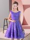 Dramatic Scoop Sleeveless Lace Up Prom Party Dress Lavender Lace Dramatic Scoop Sleeveless Lace Up Prom Party Dress Lavender Lace