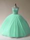 Extravagant Apple Green Sleeveless Beading Floor Length Quinceanera Dress