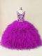 Eye-catching Fuchsia V-neck Neckline Beading Ball Gown Prom Dress Sleeveless Backless Eye-catching Fuchsia V-neck Neckline Beading Ball Gown Prom Dress Sleeveless Backless