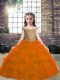 Cute Orange Red Lace Up Off The Shoulder Beading Little Girls Pageant Dress Wholesale Organza Sleeveless Cute Orange Red Lace Up Off The Shoulder Beading Little Girls Pageant Dress Wholesale Organza Sleeveless