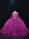 High Class Purple Ball Gowns Beading and Ruffled Layers Sweet 16 Quinceanera Dress Lace Up Organza Long Sleeves Floor Length High Class Purple Ball Gowns Beading and Ruffled Layers Sweet 16 Quinceanera Dress Lace Up Organza Long Sleeves Floor Length