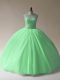 Flare Scoop Lace Up Beading Sweet 16 Quinceanera Dress Sleeveless