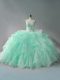 Fantastic Apple Green Ball Gowns Beading and Ruffles Quinceanera Dresses Lace Up Organza Sleeveless Fantastic Apple Green Ball Gowns Beading and Ruffles Quinceanera Dresses Lace Up Organza Sleeveless